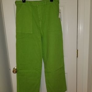 LACAUSA Bright Green Wide Leg Pants